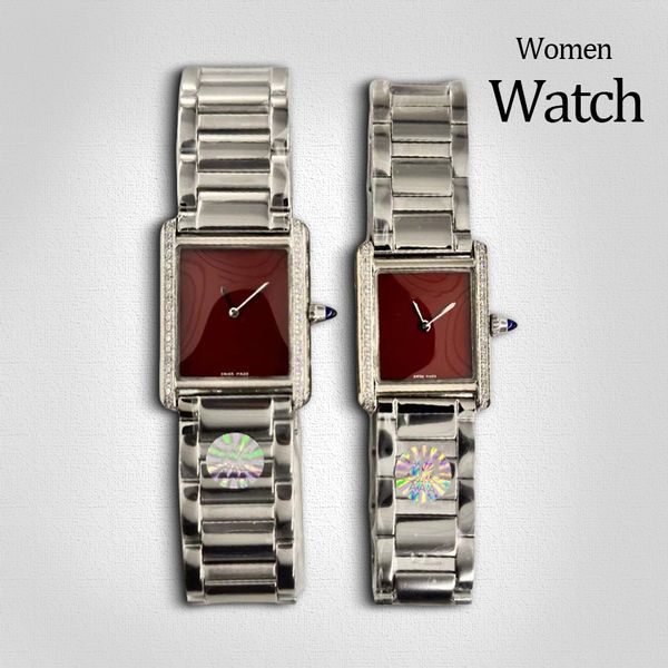 

fashion watches luxury designer watches Tank Watch 25 or 27MM Folding buckle Stainless Steel Casual Silver watchstrap gold watch woman high quality Clasic watches, #9 silver