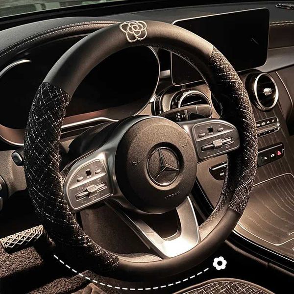 

Elegant Covers Cotton en Sweat Absorption Auto Steering Antiskid Car Wheel Cover 38CM Universal T240509