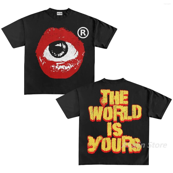 

Men's T Shirts Retro Eye Letter Printing Shirt Women Extra Large Loose Tops Gothic Harajuku Couples Sweatshirt Goth Y2k Clothing, Multi