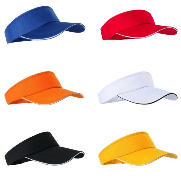 

Sun Hats Adjustable Unisex Men Women Plain Sun Visor Sport Golf Tennis Breathable Cap Hat gorras de verano beach sun hat women, Orange