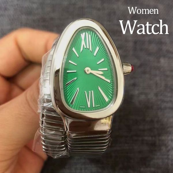 

designer watches lady wristwatch watches high quality women 20MM Stainless Steel watchstrap gold watch Quartz movements fashion watch for woman snake watch, #10 green