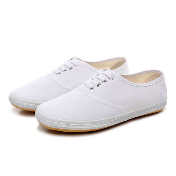 

Men and women white canvas shoes Flat gymnastics shoes Dance shoes pure white hand painted shoes small white shoes morning exercise shoes performance shoes