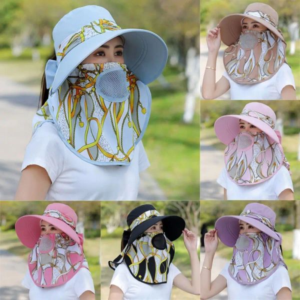 

Women UV Protection Breathable Neck Face Fisherman Cap Sun Cap Sunshade Bucket Hat Work Shade Hat tapa sol sun hat upf 50, Blue