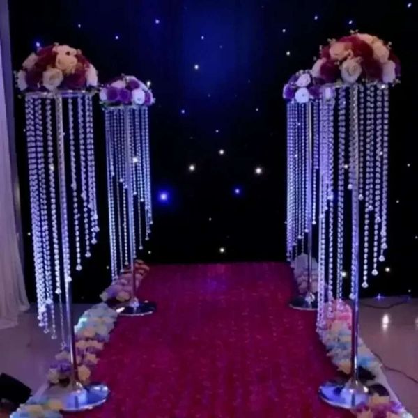 

Elegant Crystal Wedding Centerpiece Decor, 110cm Tall, Event Party T Stand Decor