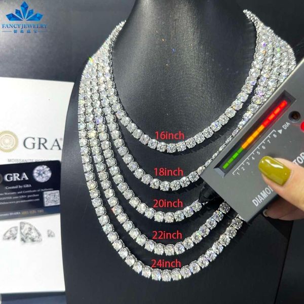 

designer bracelets hip hop style gems chain unisex sterg sier iced out moissanite dia tennis necklace jewelry