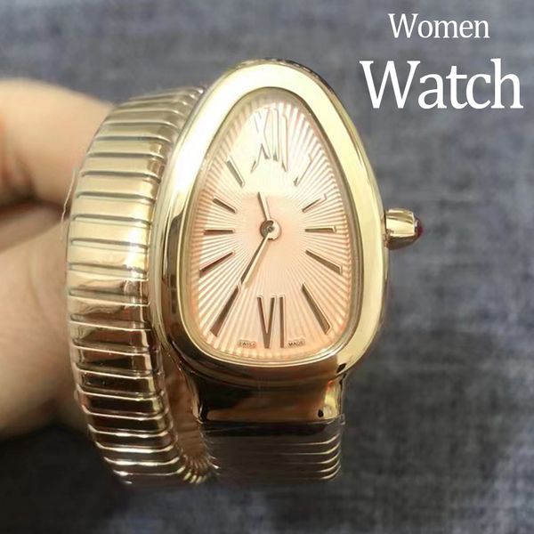 

watch women luxury watch watches high quality Montre de luxe 20MM Stainless Steel Silver watchstrap quartz movement modern casual clasic fashion Lady snake watches, Mahogany