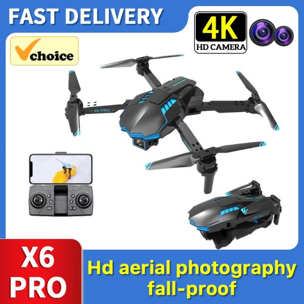 

X6 Pro Mini 4K Drone: Smart Avoidance, Dual-Camera, Folding Quadcopter with Remote Control for Ultimate Aerial Fun, Blue