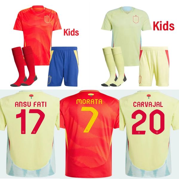 

SPAINS Football Shirt 24 25 Home away PEDRI GAVI LAMINE YAMAL MORATA Carvajal OLMO ASENSIO Cucurella 24 Euro Cup Jersey SPANISH Men Soccer Jersey Kid Kit, Home fans+euro cup patch