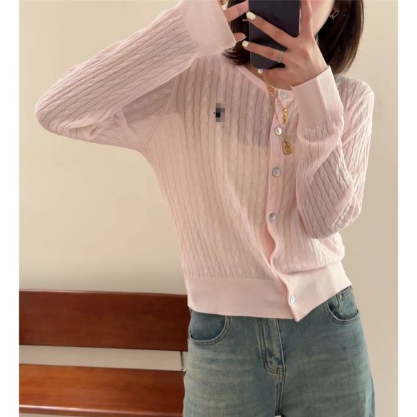 

Stylish Women' Silk Knit Cardigan Top for Spring and Summer - Long-Sleeved, Thin Fabric, Fashionable Design - Perfect for Layering, White