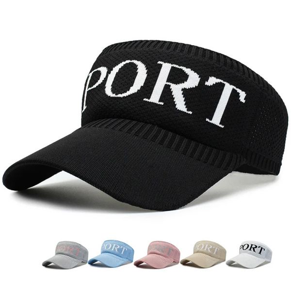 

New Summer Empty Roof Outdoor Sports Leisure Sun Hat golf capsSport Sun Visor Hats Cotton Ball Caps Empty Top Baseball Sun Cap for Men Women, Pink