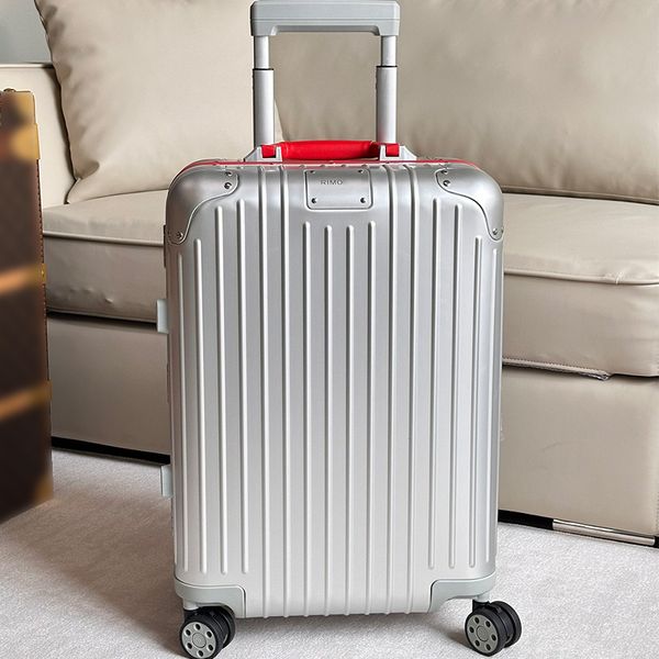 

Men Women Suitcase Designer Luggage Aluminum Alloy Boarding Case 21/26/30 Inches Leather Handle Large Capacity Travel Trolley Case Suitcases, C3