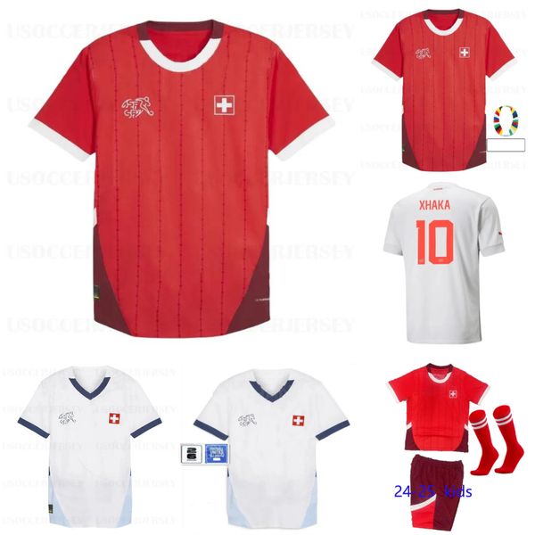 

24 25 Switzerland Football Shirt 2024 Euro Cup home away Soccer Jersey 2026 Qualifiers football SWISS National Team ELVEDI AKANJI ZAKARIA SOW RIEDER EMBOLO SHAQIRI, Home fans