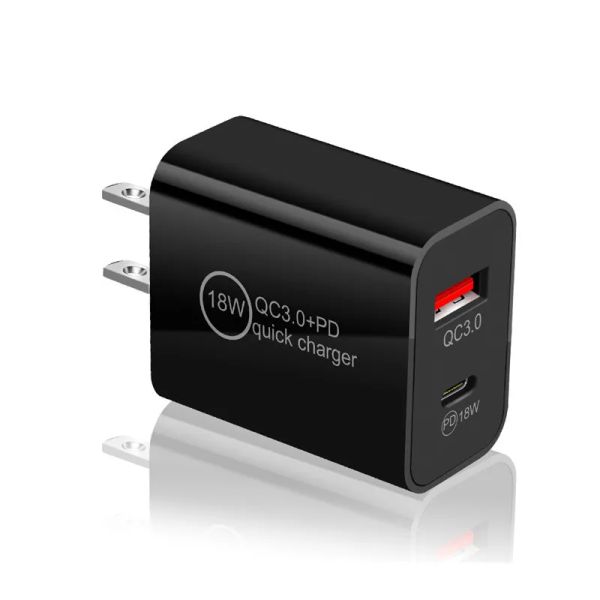 

Free shipping to home 18W PD Charger Dual USB Quick Charger USB QC3.0 Type C Wall Charger 10W US/EU/UK Plug Wall Adaptor for iPhone 14 Mobile Phone