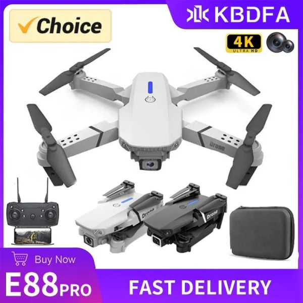 

KDBFA 2023 New E88 Pro: WIFI FPV Drone with Wide-Angle HD 4K/1080P Camera, Height Hold, Foldable Design - Ideal RC Quadcopter Gift, Silver
