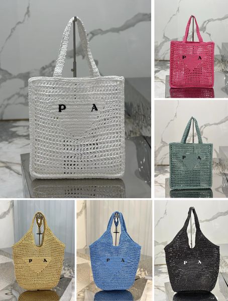 

Summer Beach bag Designer Shoulder Bag Fashion Handbag Designer New Laffite Woven Shopping bag Luxurys bags CrossBody men rattan bag Clutch travel weekend bag, Peach