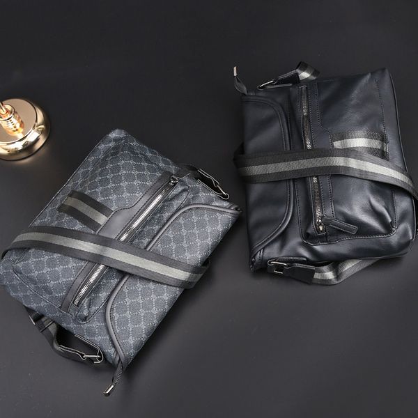 

Factory sales men's shoulder bag flip padded leather men backpacks multifunctional leisure street personality polka dot Messenger bag fashion handbag 9001#, Dots