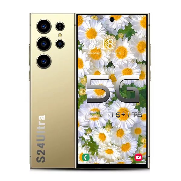 

S24 Ultra 5G Cell Phones unlock 6.8 inch Android HD screen Dual SIM card dual standby Support GPS NFC Gravity sensor Portable Camera phone Super battery life, Grey
