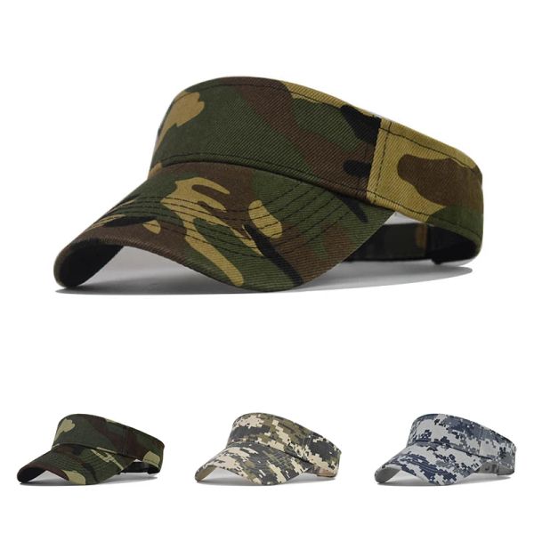 

Men's Camouflage Summer Sun Hats Tactical Army Empty Top Visor Cap Women Adjustable Outdoor Sports Cycling Tennis Cap Beach Hat, 1a