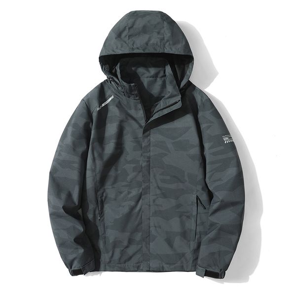 

men's outdoor hiking windproof work jacket waterproof casual hombre plus size sports, Dark grey