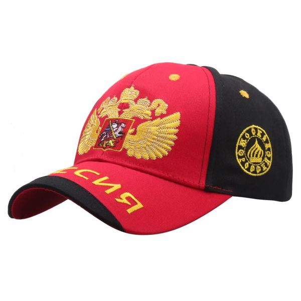 

Russia Sochi Baseball Cap Bosco Rebound Cap Visor Sports Cap Men and Women Hip-hop Cap Double-headed Eagle Cap Casual Cap, Red