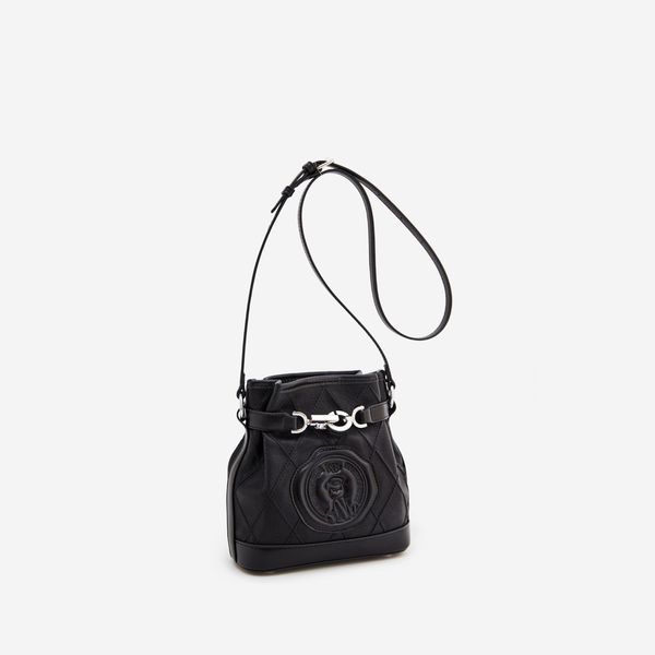 

Fashion Bucket Canvas Bag Women S Single Shoulder Bag Crossbody Portable Women ENGLAND STYLE Messenger Bags, Black