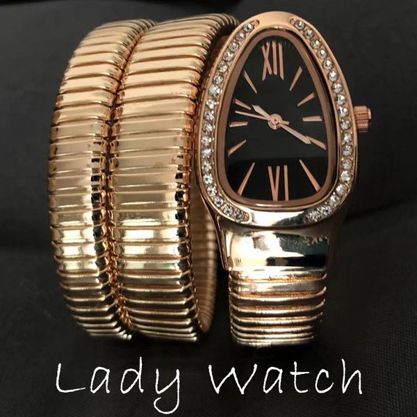 

Snake Shaped Luxury womenwatch Personalize Creativity Quartz Clock Bracelet Wristwatch 32MM alloy bezel glass mirror Quartz movement casual Fashion gift Watches, #3 green