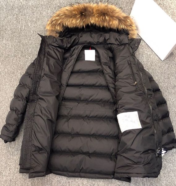 

Men Classic Long Down Coat Winter Puffer Fox Fur Hooded M Designer Thick Parkas Jackets Luxury Streetwear Homme Unisex Coats Outerwear, Gray