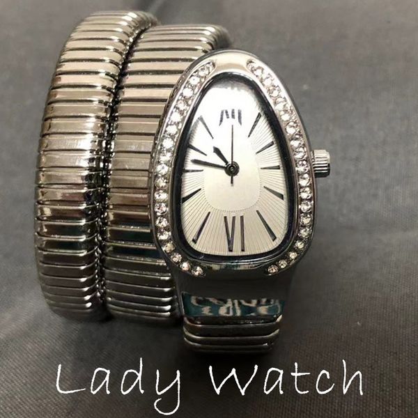 

luxury snake watch womens watches high quality designer watches 32MM alloy bezel glass mirror Quartz movement electronic watches casual Fashion gift Watches, #15 mahogany