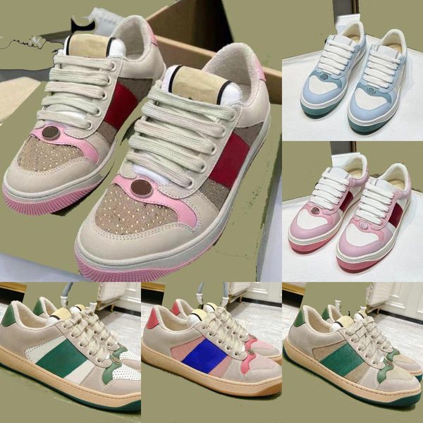 

Size 35-45 Designer Casual Shoes luxury Sneakers Brand fashion Shoes Mens Shoes Classic Vintage Leather Web Sneaker Low Top Men Women Trainer Green Sneakers, Color#20
