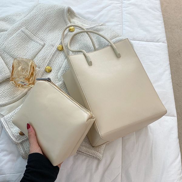 

Custom logo ladies leather casual tote bag ladies large capacity Joker handbag ladies waterproof simple shoulder bag, Yellow