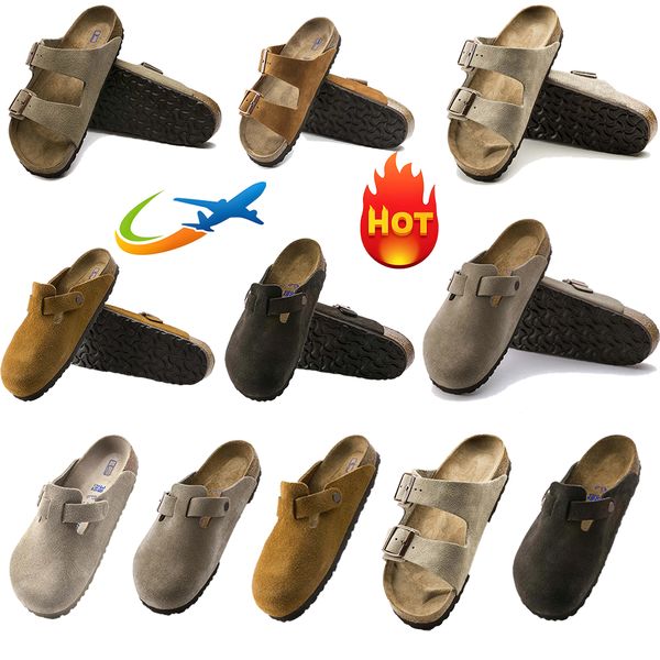 

Designer Clogs Slippers Sandals Slippers Slides Men Women Cork Flat Soft Suede Leather Outdoor Platform Slippers Top Quality, 1_color