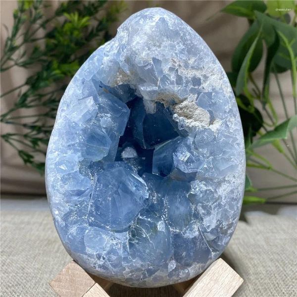 

Figurines Decorative Natural Celestite Quartz Crystal Gift Home Furnishing Wedding Decoration Point Stone Reiki Masters Healing Specimens