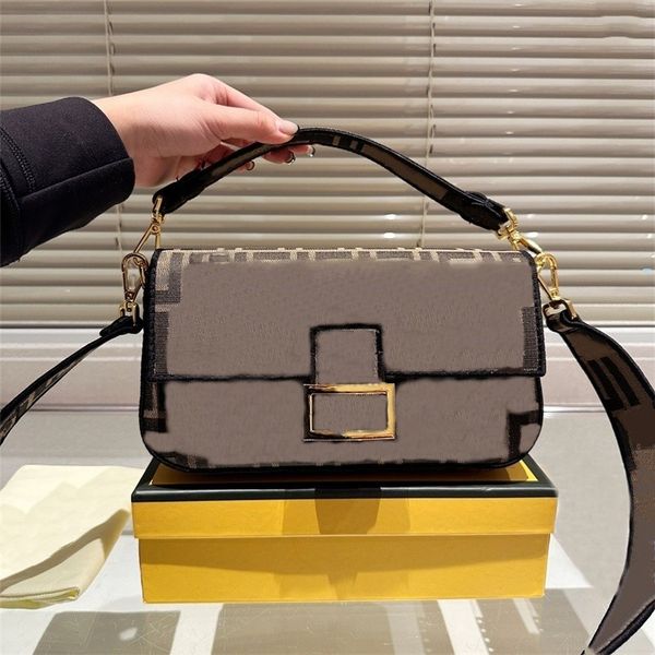 

Woman Baguette Shoulder Bags Crossbody Designer Bag Luxury Handbag Small Lady Classic Flaps Print Leather 10A, White