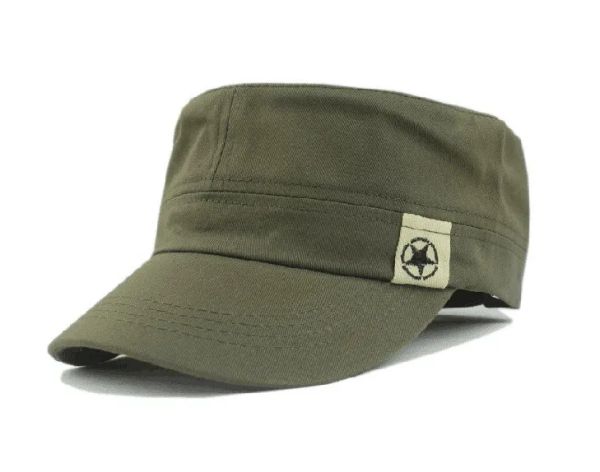 

Flat Roof Military Hat Cadet Patrol Bush Hat Baseball Field Cap Green Black Snapback Casual Caps Unisex Military Hat, Brown