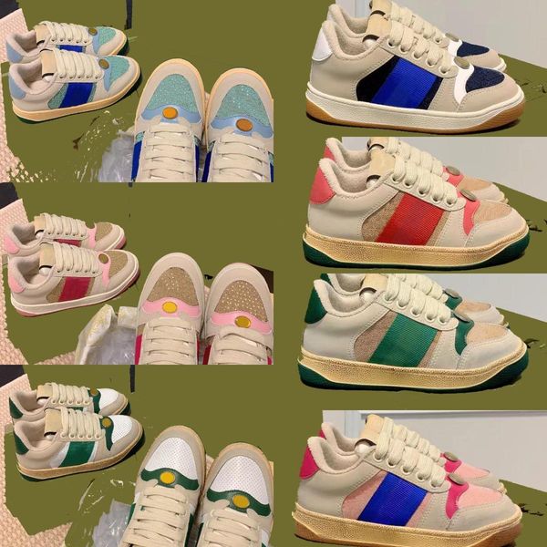 

with box Kids designer children sneakers shoes Luxury soft soled infant shoe for boys girls Spring autumn old leather lace up Breathable casual trainers baby shoes, White