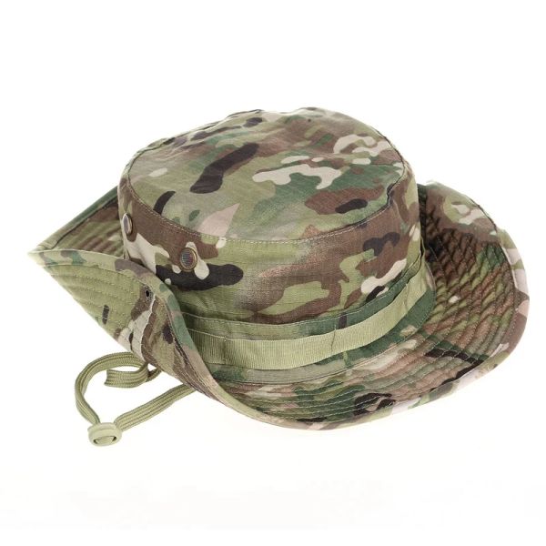 

Camouflage Hat Tactical Army Military Bucket Hats Summer Cap Hunting Hiking Outdoor Climbing Camping Camo Sun Fishing Caps Men, Black