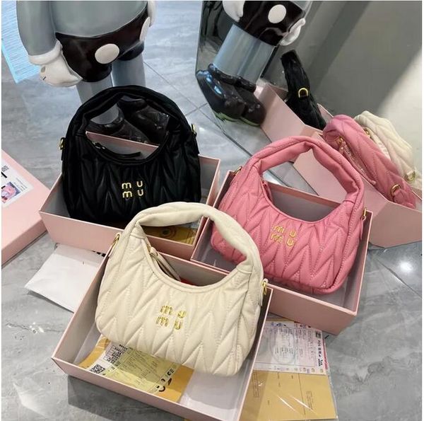 

2023 Women's pink Designer Cleo bag MiuiMiui satchel tote Wander Matelasse underarm hobo Luxury Genuine Leather with shoulder strap clutch, 11#