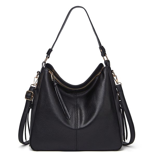 

large capacity womens handbag luxury Composite Shopping Bags Shoulder Carrying Handbag clutch totes purses, Black