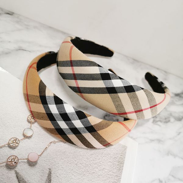 Multiple styles 2, 3, 4cm Retro Designer Jewelry plaid Sponge Hair Bands For Women Girls Brand Elastic Letter Headband Head Wrap Hair Accessories