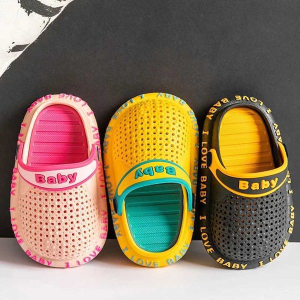 

Slipper Summer 26yearold childrens slippers with hollow and breathable sandals suitable for boys girls flip non slip children and family childrens garden, Black