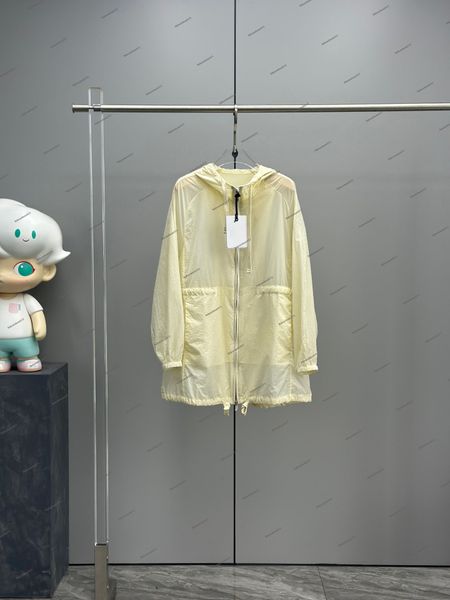 

Designer Womens Jacket Spring Summer Women' AIRELLE Mid-length Hooded Loose Sunscreen Windbreaker Jacket Fashion Hooded Sports Windbreaker Casual zipper, Brown