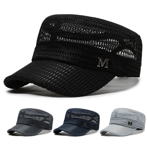 

Summer Baseball Cap Breathable Military Hats with Mesh Flat Caps for Men Women Outdoor Snapback Bone Unisex Trucker Cap Gorra, Jh12801