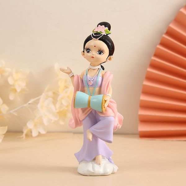 

Resin national style ornaments, ancient style home ornaments, drumming purple