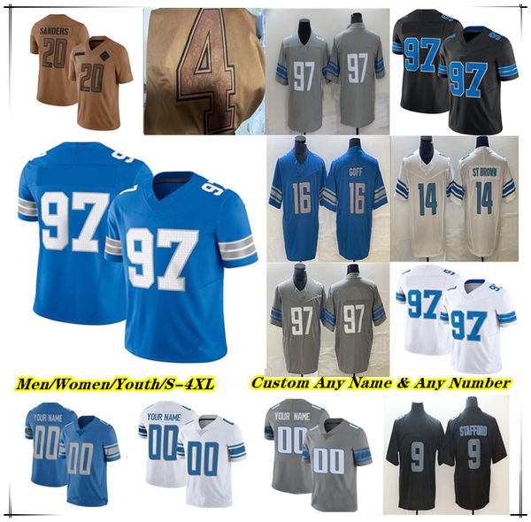 

American Football Jersey Jared Goff David Montgomery Jahmyr Gibbs Amon-Ra St. Brown Sam LaPorta Alex Anzalone Derrick Barnes Jameson Williams Brian Branch Campbell, Men blue