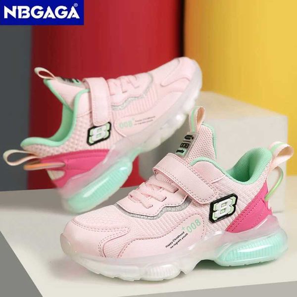 

Athletic Outdoor Kids Autumn Sneakers Girls School Casual Shoes Outdoor Breathable Running Shoes Light Soft Tenis Pink Non-slip Children Footwear Y240518, White