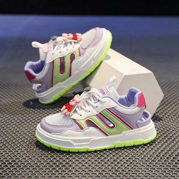 

Athletic Outdoor Childrens Summer New Hollow Out Sneakers Middle Large Kids Casual Shoes Boys and Girls Soft Sole Students Tennis Running Shoes Y240518, Grey blue