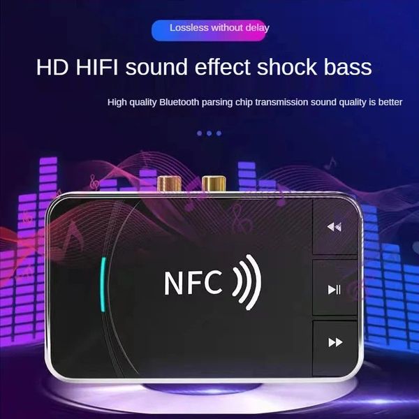NEW NFC 5.0 Bluetooth Receiver A2DP AUX 3.5mm RCA Jack USB Smart Playback Stereo Audio Wireless Adapter For Car Kit Speaker