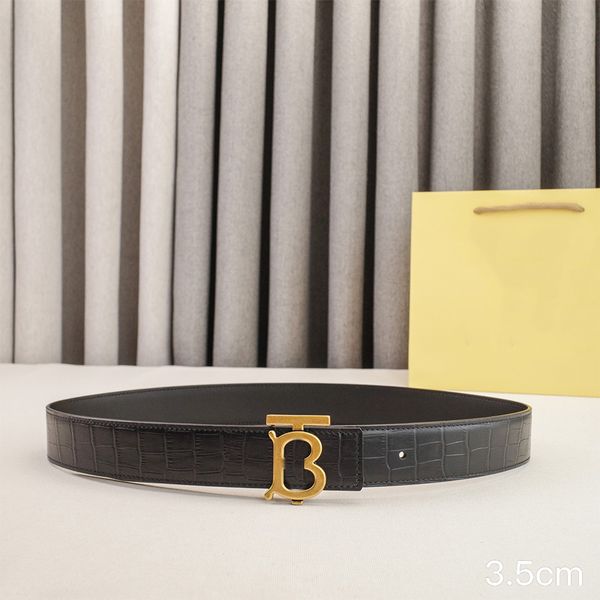 

Reversible Designer Belt Genuine Leather Belts for Man Woman Width 3.5cm Luxury Classic Smooth Buckle Cowhide Waistband Mens Ceinture, C6