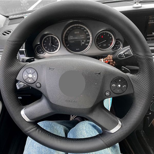 Trenzas en el volante Interior del coche, accesorio embellecedor de cubierta de cuero de microfibra para Mercedes Benz Clase E W212, 2009, 2010, 2011, 2012