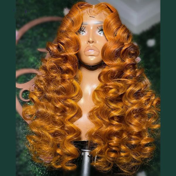 

Orange 12-30inch Color curly Lace Front Wig Preplucked With Baby Hair Lace Frontal Wigs For Black Women al s, #350